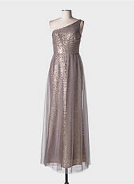 Robe longue sans manche sans manche marron MARIAGE femme