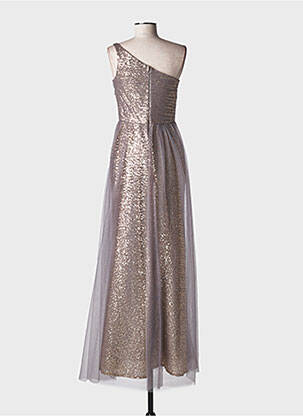 Robe longue sans manche sans manche marron MARIAGE femme
