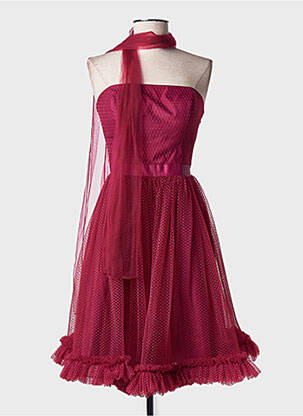 Robe courte fermeture zippée au dos sans manche rouge FASHION NEW YORK femme