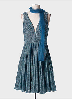 Robe mi-longue sans manche sans manche bleu FASHION NEW YORK femme
