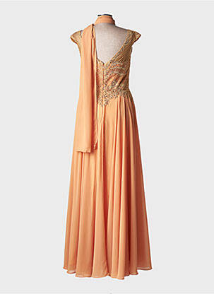 Robe longue sans manche sans manche orange FASHION NEW YORK femme