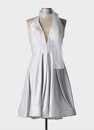 Robe mi-longue sans manche sans manche argent FASHION NEW YORK femme