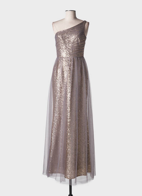 Robe longue sans manche sans manche marron MARIAGE femme