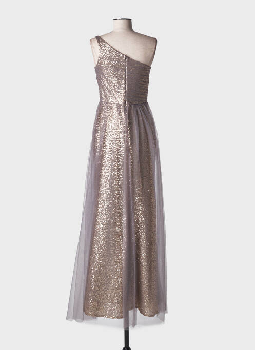 Robe longue sans manche sans manche marron MARIAGE femme