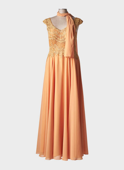 Robe longue orange FASHION NEW YORK pour femme