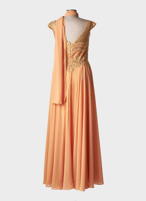 Robe longue orange FASHION NEW YORK pour femme