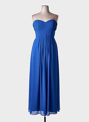 Robe longue tissage crêpe sans manche bleu FASHION NEW YORK femme
