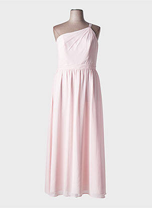 Robe longue sans manche sans manche rose MARIAGE femme