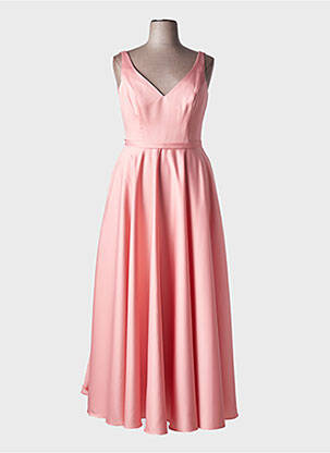 Robe longue sans manche sans manche rose MARIAGE femme