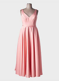 Robe longue sans manche sans manche rose MARIAGE femme