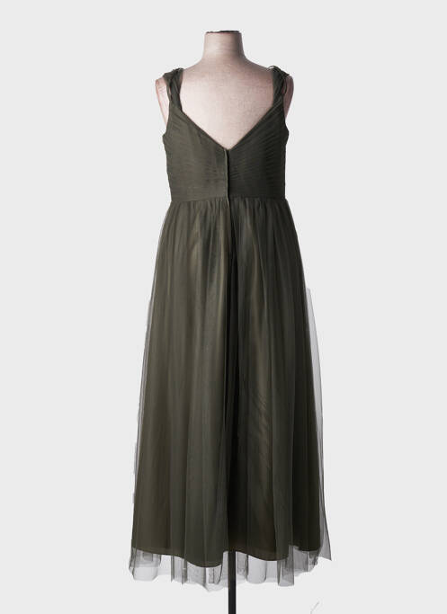 Robe longue coupe cintrée fines bretelles vert MARIAGE femme