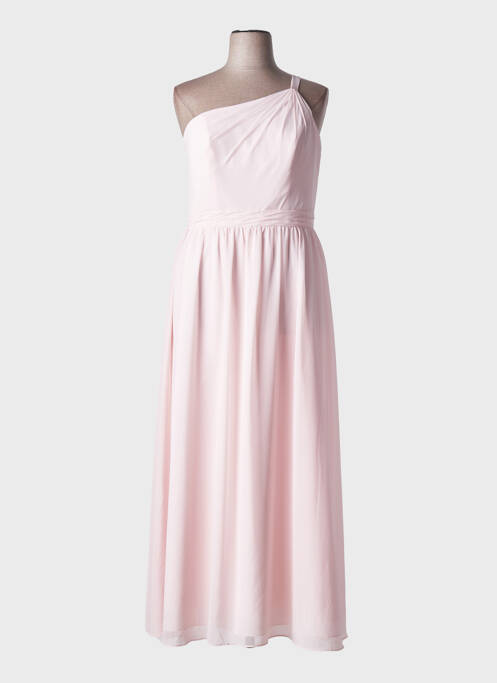 Robe longue tissage crêpe sans manche rose MARIAGE femme