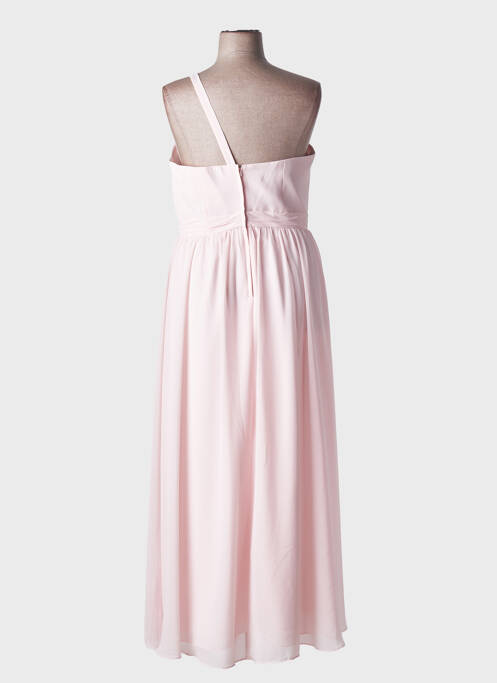 Robe longue tissage crêpe sans manche rose MARIAGE femme