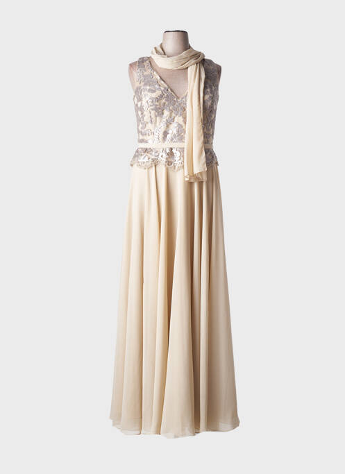 Robe longue beige FASHION NEW YORK pour femme