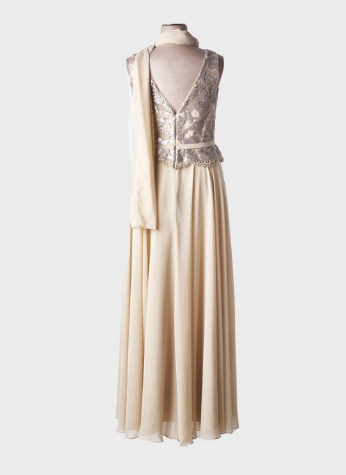 Robe longue beige FASHION NEW YORK pour femme