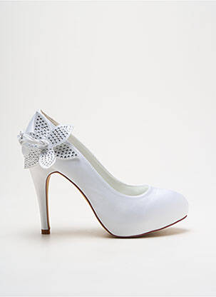 Escarpins tissage satiné talon de 7 à 9cm blanc CRINOLIGNE femme