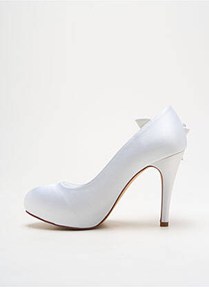 Escarpins tissage satiné talon de 7 à 9cm blanc CRINOLIGNE femme