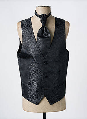 Gilet sans manche effet matière satinée noir ADIMO homme