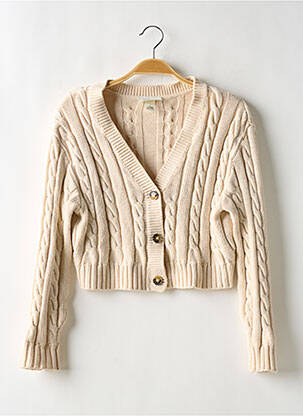 Gilet manches longues resserrée sur le bas beige MONKI femme