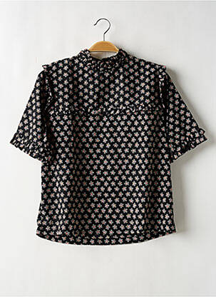 Blouse fermeture boutonnée au dos manches courtes noir TOPSHOP femme