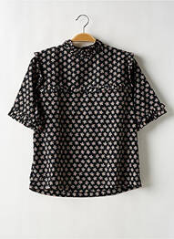 Blouse manches courtes manches courtes noir TOPSHOP femme