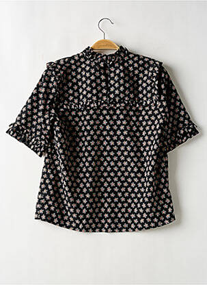 Blouse fermeture boutonnée au dos manches courtes noir TOPSHOP femme
