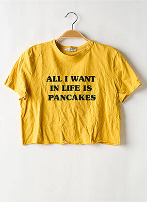 T-shirt imprimé fantaisie manches courtes jaune ZARA femme