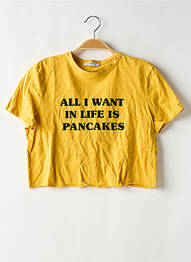 T-shirt imprimé fantaisie manches courtes jaune ZARA femme