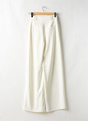 Pantalon large tissage crêpe taille haute blanc JARDINVUE femme