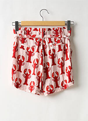 Short fermeture zippée sous rabat boutonné rouge FABIENNE CHAPOT femme