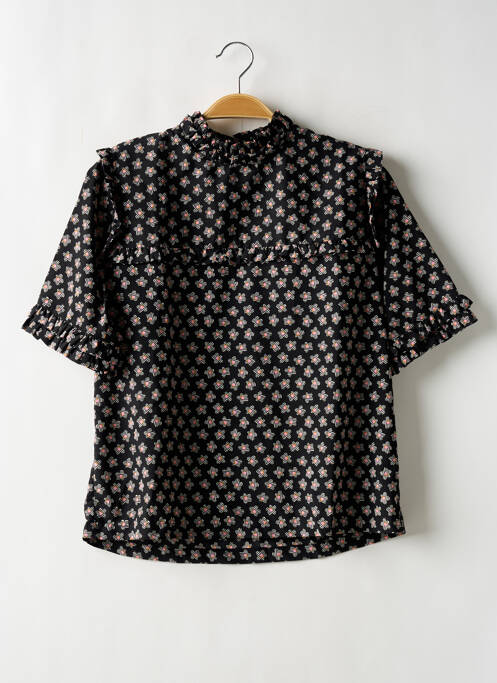 Blouse manches courtes manches courtes noir TOPSHOP femme