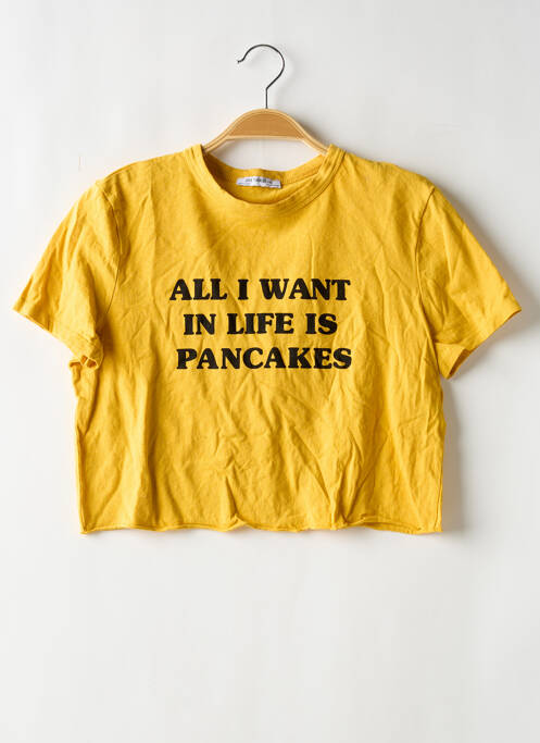 T-shirt imprimé fantaisie manches courtes jaune ZARA femme