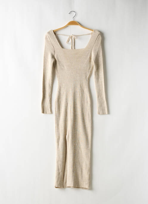 Robe longue beige FASHIONKILLA pour femme