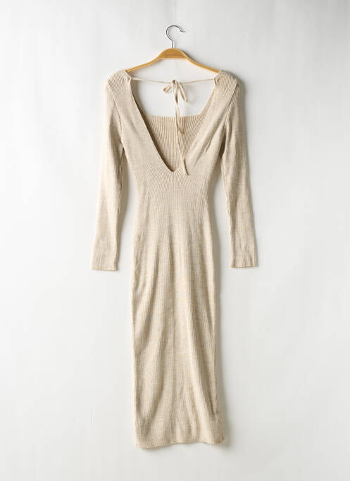 Robe longue beige FASHIONKILLA pour femme