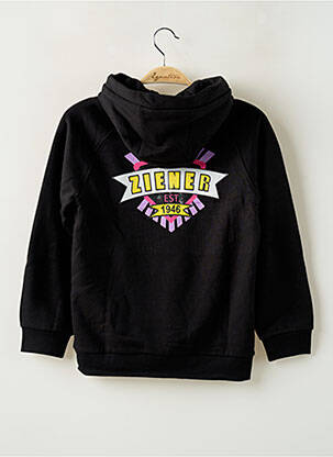 Sweat-shirt à capuche col v manches longues noir ZIENER fille