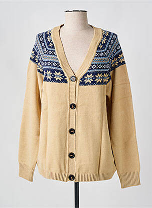Gilet manches longues resserrée sur le bas beige SHEEGO femme