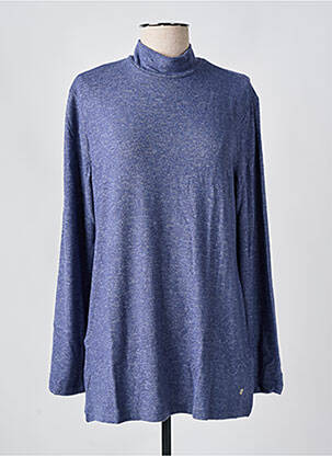 Pull tissage chiné manches longues bleu SHEEGO femme