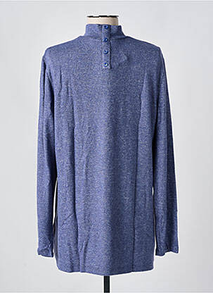 Pull tissage chiné manches longues bleu SHEEGO femme