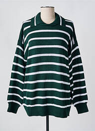 Pull stretch manches longues vert SHEEGO femme
