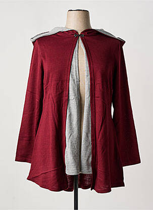 Gilet manches longues col v rouge SHEEGO femme