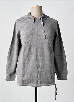 Pull tissage chiné manches longues gris SHEEGO femme