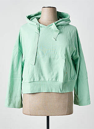 Sweat-shirt à capuche stretch manches longues vert SHEEGO femme