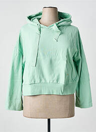 Sweat-shirt à capuche stretch manches longues vert SHEEGO femme