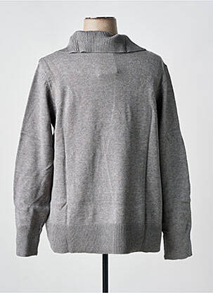 Pull tissage chiné manches longues gris SHEEGO femme
