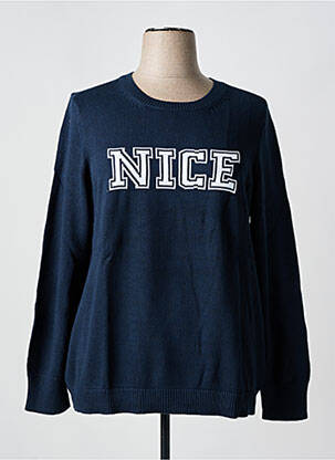 Pull stretch manches longues bleu fonce SHEEGO femme