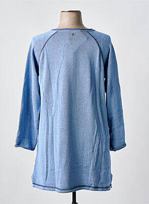 Pull tissage chiné manches longues bleu SHEEGO femme