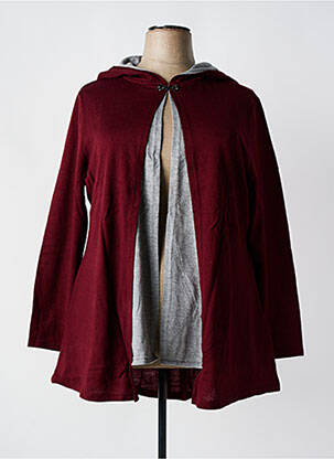 Gilet manches longues fermeture boutonnée sur le devant rouge SHEEGO femme
