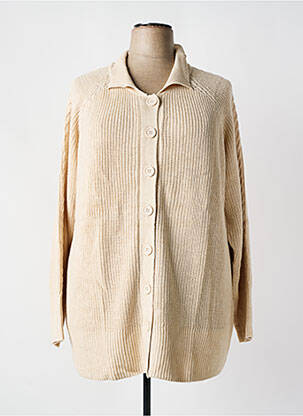 Gilet manches longues fermeture boutonnée sur le devant beige SHEEGO femme