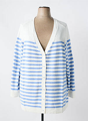 Gilet manches longues fermeture boutonnée sur le devant bleu SHEEGO femme