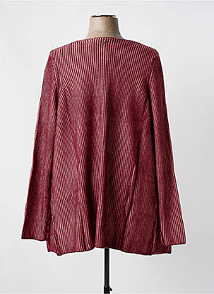 Gilet manches longues maille tricot rouge SHEEGO femme